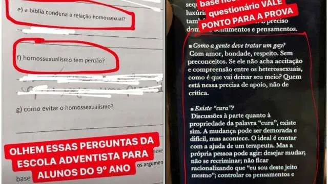 Questionário usava o termo "homossexualismo", que ofende a comunidade LGBTQ+, já que "ismo" remete a doença 