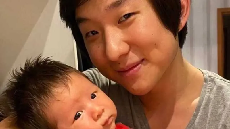 Pyong com Jake, seu filho