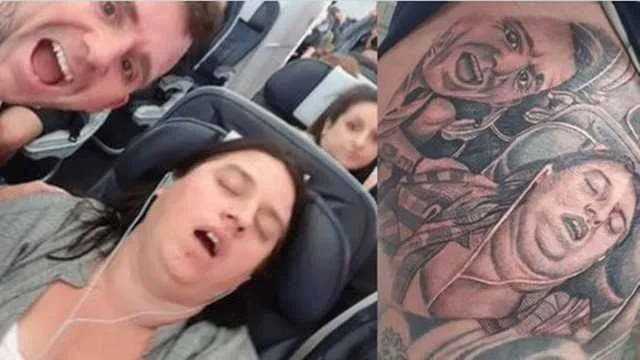 Imagem ilustrativa da imagem Prova de amor? Homem tatua foto de esposa roncando