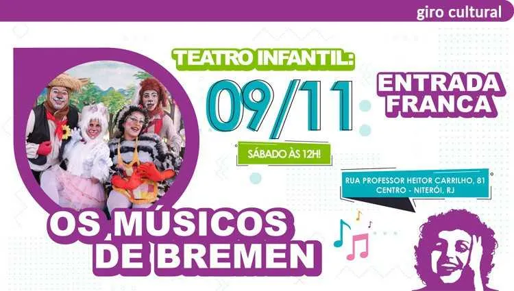 Imagem ilustrativa da imagem Os músicos de Bremen trazem muita alegria e bom humor a Niterói