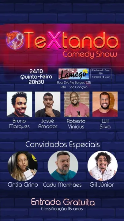 Novo show de stand-up em São Gonçalo 