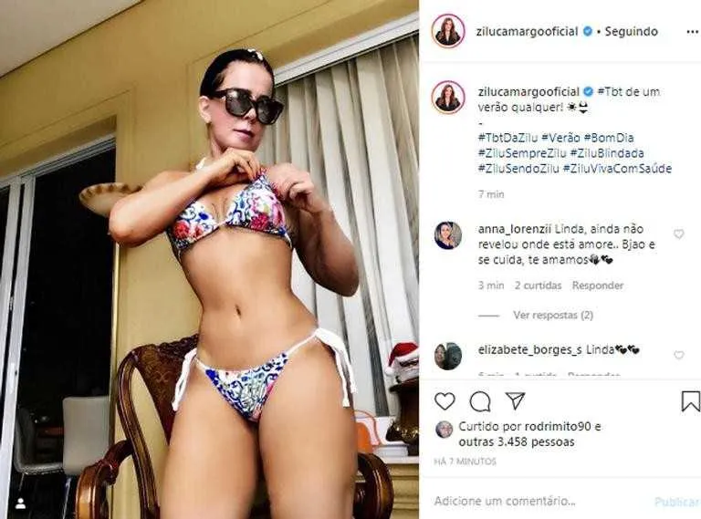 Zilu Camargo publicou foto mostrando uma cinturinha de dar inveja