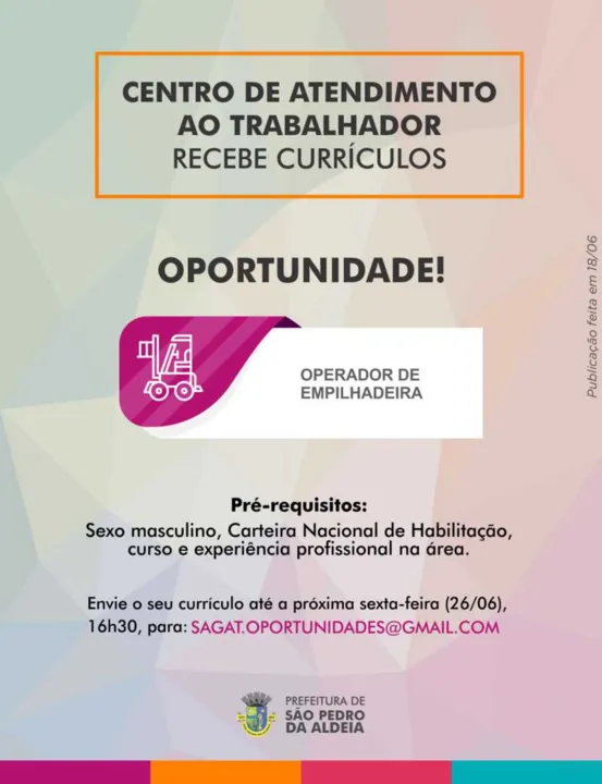  O CAT também realiza cadastro reserva de currículos para vagas em geral