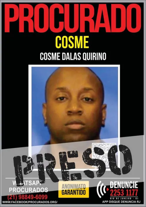 Cosme foi preso na Zona Norte do Rio de Janeiro 