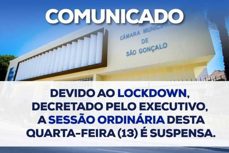Imagem ilustrativa da imagem Câmara de São Gonçalo suspende sessão plenária desta quarta-feira (13)