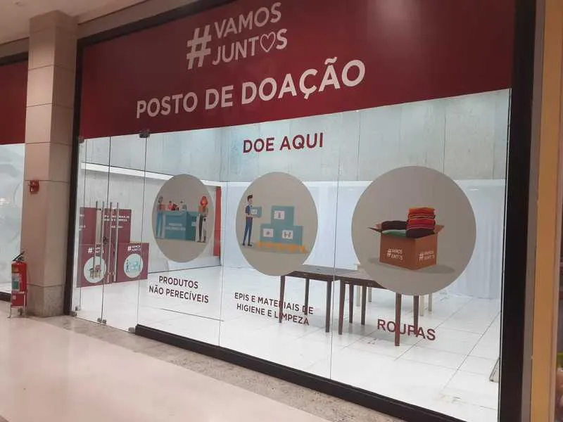 O local exclusivo para doações fica localizado ao lado da Ri Happy