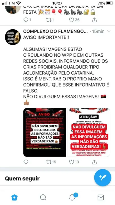 Criminosos alertaram nas redes sociais sobre 'fake news' 