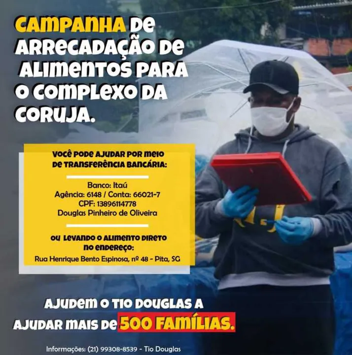 Imagem ilustrativa da imagem Coronavírus: Projeto 1ª Chance pede doações para atender 500 famílias de SG