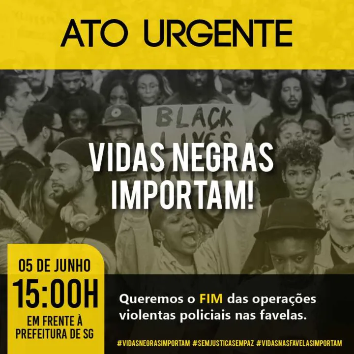 A manifestação será para lutar contra a violência no município, principalmente contra negros
