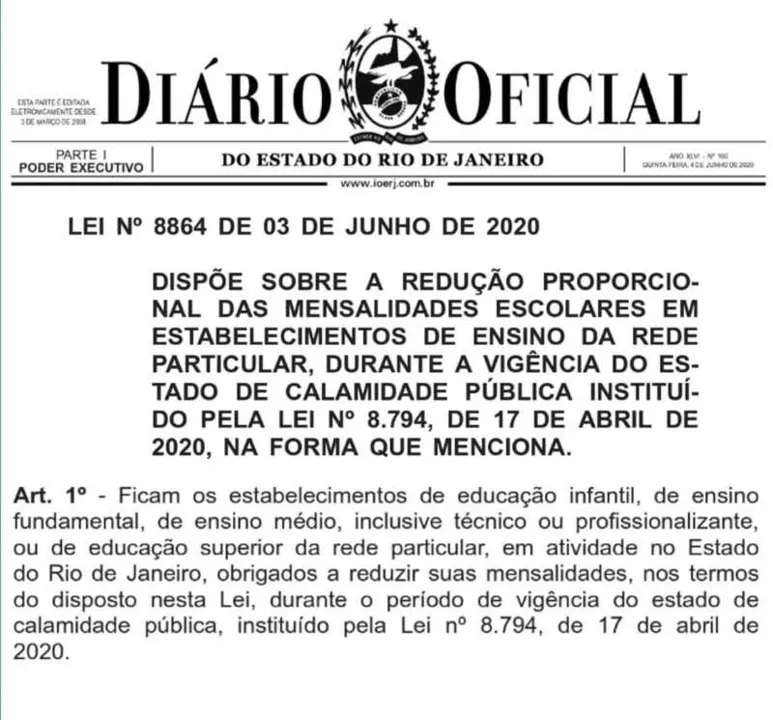 O novo decreto foi publicado no Diário Oficial do Estado do Rio de Janeiro nesta quinta-feira (04)