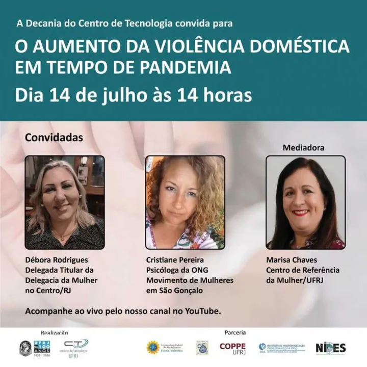 O evento será transmitido pelo canal do Centro de Tecnologia da UFRJ no Youtube (Centro de Tecnologia UFRJ)