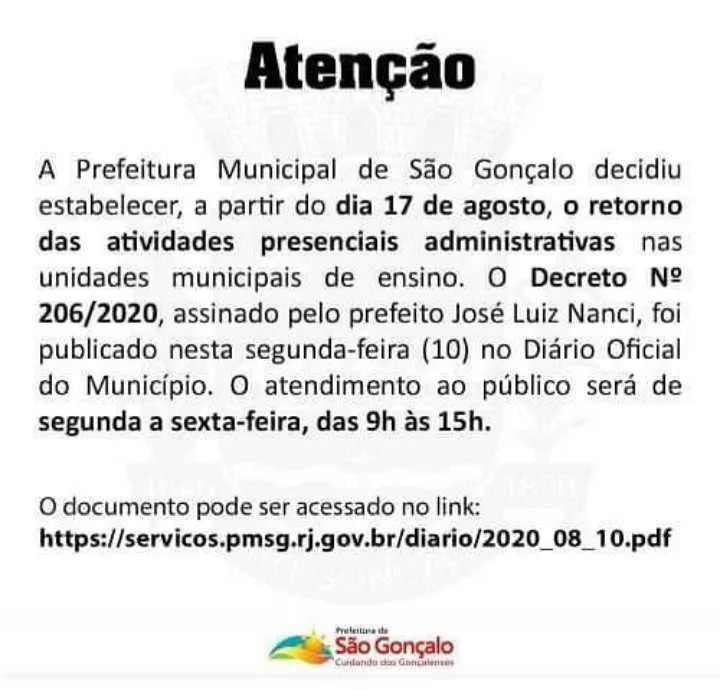 Imagem ilustrativa da imagem Servidores da Educação de SG voltam ao trabalho em 17 de agosto