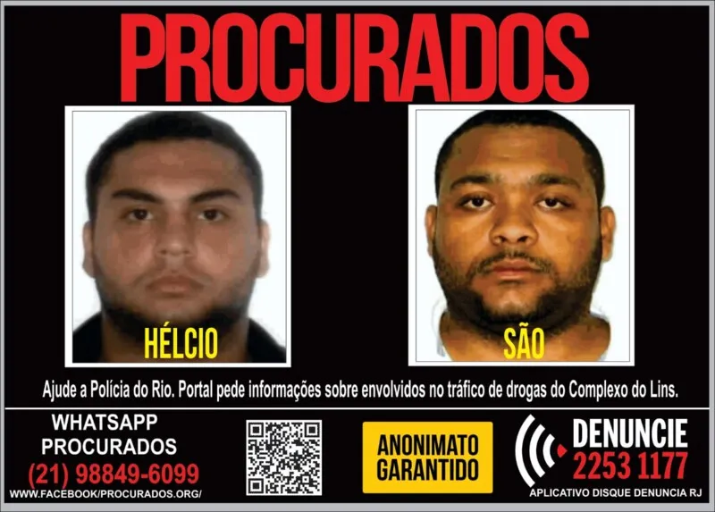 Imagem ilustrativa da imagem Portal dos Procurados pede informações sobre dois criminosos do Morro do Gambá