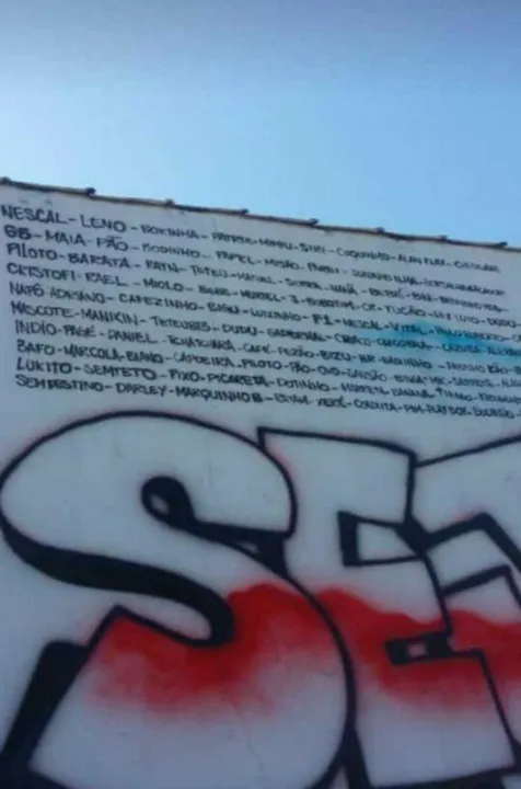 Em pintura, há mais de  nomes escritos