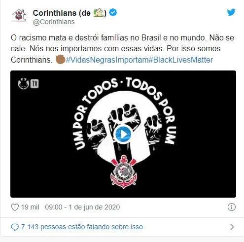 Imagem ilustrativa da imagem Jogadores e clubes brasileiros se posicionam contra o racismo