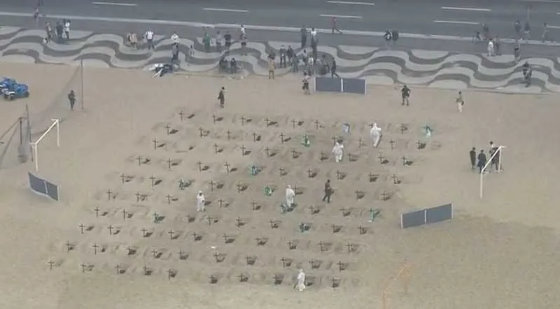 Imagem ilustrativa da imagem ONG faz protesto e chama a atenção para mortes por covid-19 no Rio