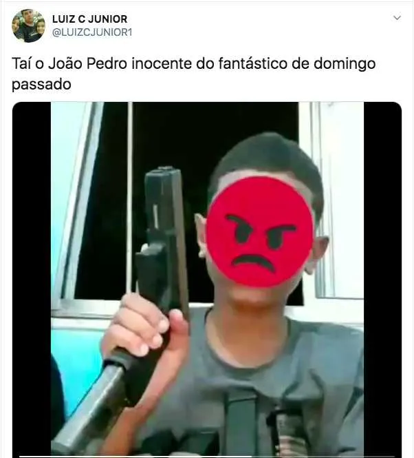 Perfil acusou o jovem de envolvimento com a criminalidade