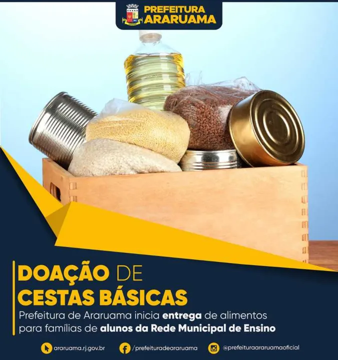 No total, serão distribuídas 16 mil cestas básicas