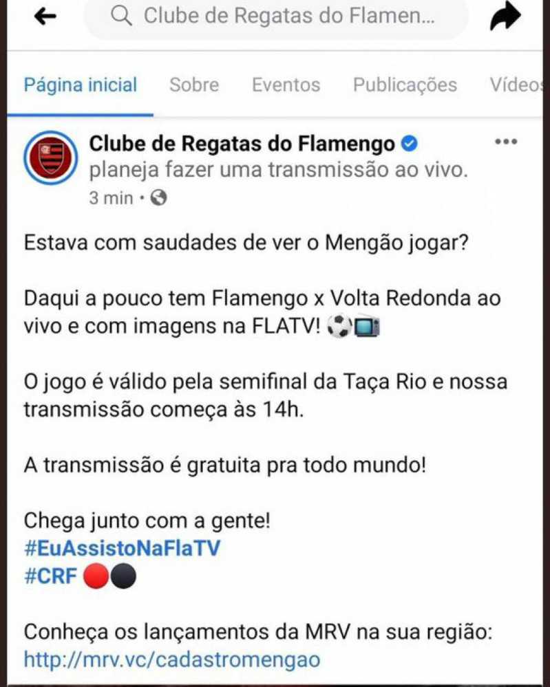 Amanhã tem jogo do Mengão - Clube de Regatas do Flamengo