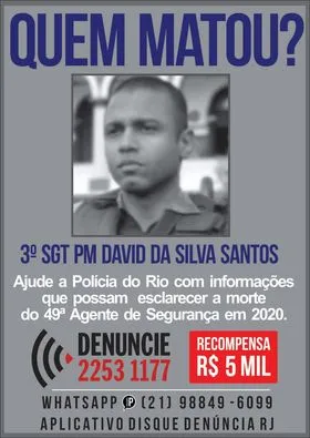 David da Silva Santos, de 36 anos, foi assassinado em uma das vias mais movimentadas de Duque de Caxias 
